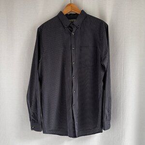 Topman - Men's Button Down - Blue and Gray Gingham - Large